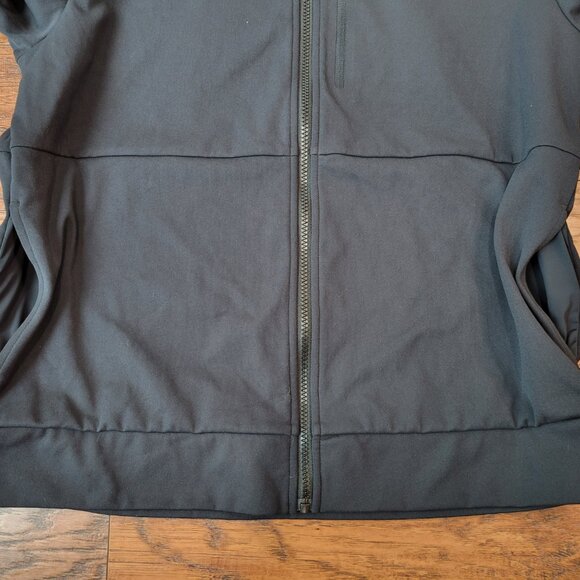PELOTON Men's White Logo Long Sleeve Full-Zip Black Track Jacket sz L EUC Gym - Picture 5 of 5